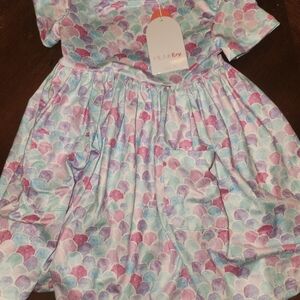 Mila & Rose Mermaid Scales Short Sleeve Pocket Twirl Dress Toddler 3T
